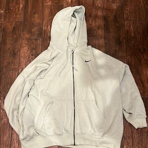 Nike Light Gray Zip-Up Hoodie